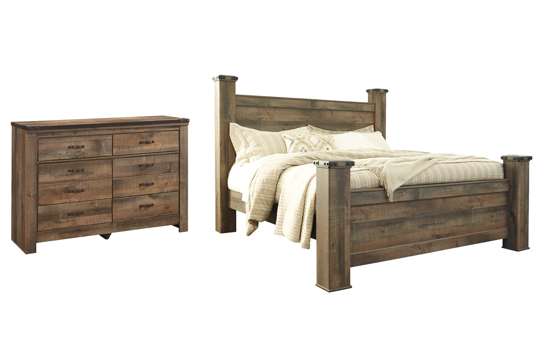 Trinell King Poster Bed with Dresser