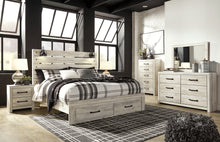 Load image into Gallery viewer, Cambeck Queen Panel Bed with 2 Storage Drawers with Mirrored Dresser, Chest and Nightstand
