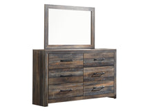 Load image into Gallery viewer, Drystan Queen/Full Bookcase Headboard with Mirrored Dresser, Chest and 2 Nightstands
