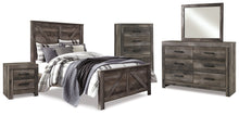 Load image into Gallery viewer, Wynnlow Queen Crossbuck Panel Bed with Mirrored Dresser, Chest and Nightstand
