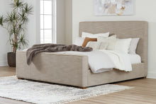 Load image into Gallery viewer, Dakmore Queen Upholstered Bed with Mirrored Dresser
