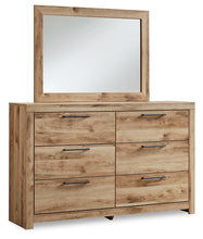 Load image into Gallery viewer, Hyanna Full Panel Bed with Mirrored Dresser and 2 Nightstands
