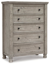 Load image into Gallery viewer, Harrastone California King Panel Bed with Mirrored Dresser, Chest and Nightstand

